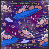 Sleepy Gamer Shell Daddy Seamless File + Matching PNGs