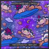 Sleepy Gamer Shell Daddy Seamless File + Matching PNGs