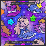 Sleepy Gamer Princess Sisters Seamless File + Matching PNGs