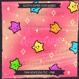 Sleepy Gamer Star Babies Seamless File + Matching PNGs