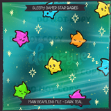 Sleepy Gamer Star Babies Seamless File + Matching PNGs