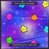 Sleepy Gamer Star Babies Seamless File + Matching PNGs
