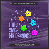 Sleepy Gamer Star Babies Seamless File + Matching PNGs