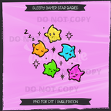 Sleepy Gamer Star Babies Seamless File + Matching PNGs