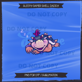 Sleepy Gamer Shell Daddy Seamless File + Matching PNGs