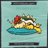 Sleepy Gamer Shell Daddy Seamless File + Matching PNGs