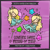 Sleepy Gamer Star Princess Seamless File + Matching PNGs