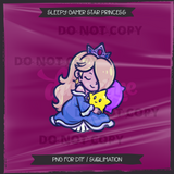Sleepy Gamer Star Princess Seamless File + Matching PNGs