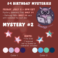 $4 Birthday Mysteries Seamless Files + PNGs ✨REVEALED✨