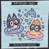 Swim Heelers Seamless File + Matching PNGs