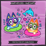 Swim Heelers Seamless File + Matching PNGs