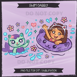 Swim Gabby Seamless File + Matching PNGs