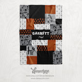 Personalized Boy's Basketball Blanket - Design It Yourself Sports Faux Quilt Style Plush Minky Blanket