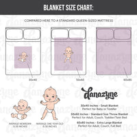 Personalized Winter Princesses Blanket - Repeating Pattern Name Block Style Plush Minky Blanket