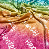 Rainbow Galaxy Personalized Repeating Name Plush Minky Blanket - Choose Your own Font