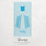 Personalized Girl's Princess Dress Towel - Cinderella Inspired Premium Towel