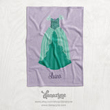 Personalized Princess Dress Blanket - Little Mermaid Inspired Plush Minky Blanket