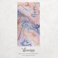 Personalized Girl's Subtle Swirl Towel - Multi Pink & Purple Marbled Ink Style Premium Towel